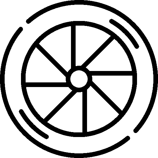 Dessin d'une roue de v&eacute;lo en noir et blanc